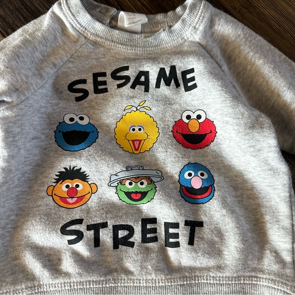 H&M Sesame Street baby pullover sweatshirt 4-6 mo boy girl Elmo Cookie Monster - Picture 2 of 5